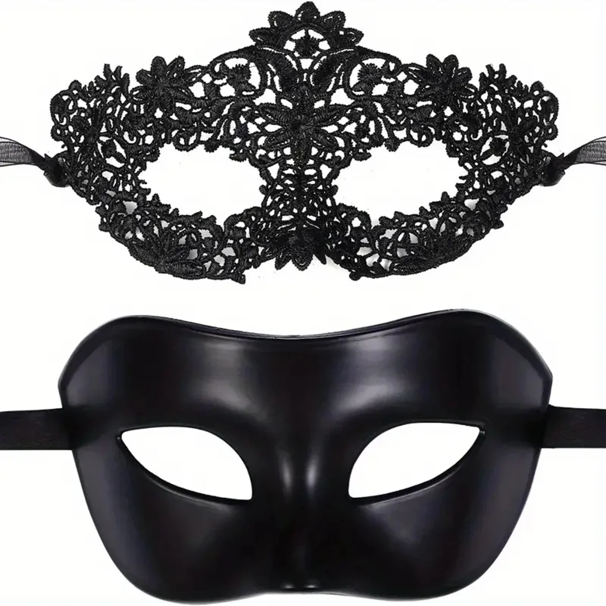 2pcs Elegant Black Lace Masque - Black Face Mask Pack avaliação e preço