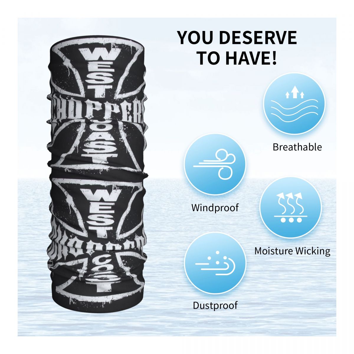 West Coast Iron Cross Choppers - Neck Gaiter Face Cover avaliação e preço