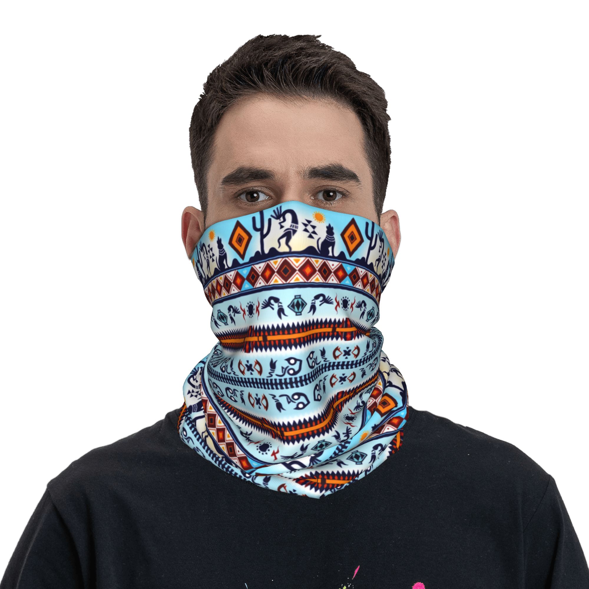 Custom Kokopelli Hohokam Treas - Neck Gaiter Face Cover avaliação e preço