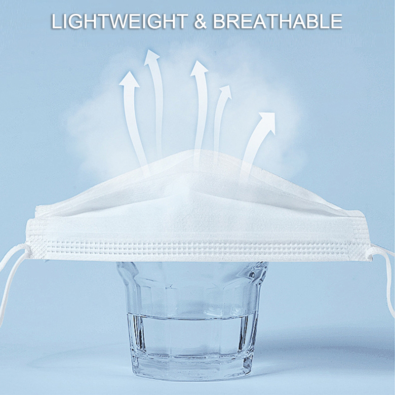 50Pcs 3-layer Mask Face Masks  - Disposable Mask Blue avaliação e preço