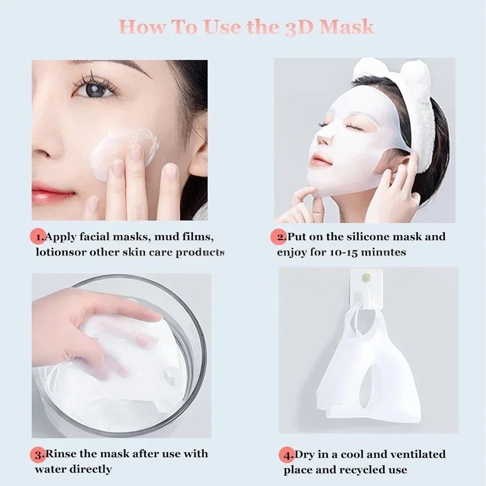 1/2PCS 3D Reusable Wrinkle Smo - Silicone Mask Bracket avaliação e preço