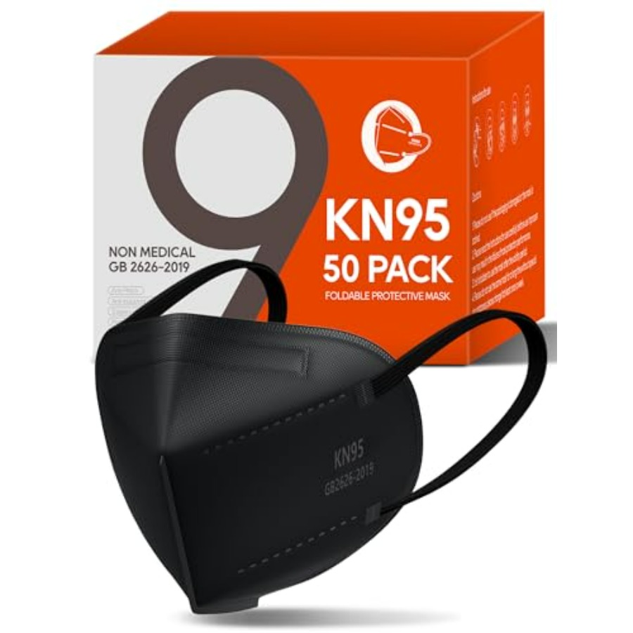 KN95 Face Masks 50 Pack for Ad - Black Face Mask Pack avaliação e preço