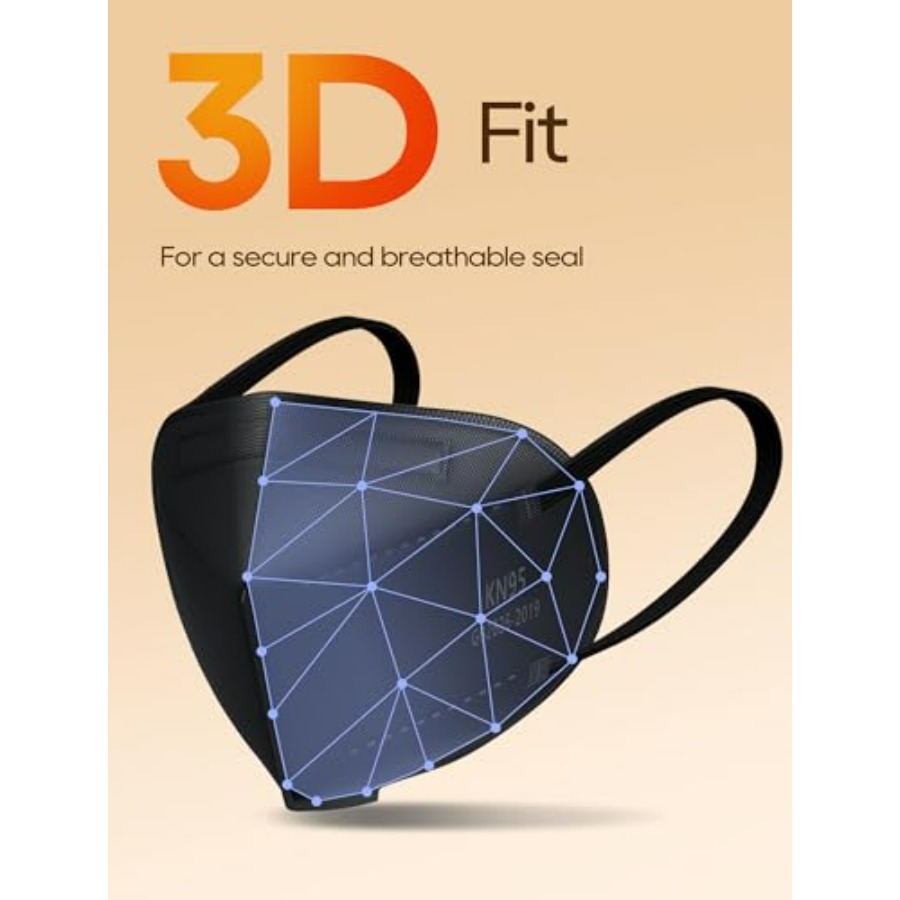KN95 Face Masks 50 Pack for Ad - Black Face Mask Pack avaliação e preço