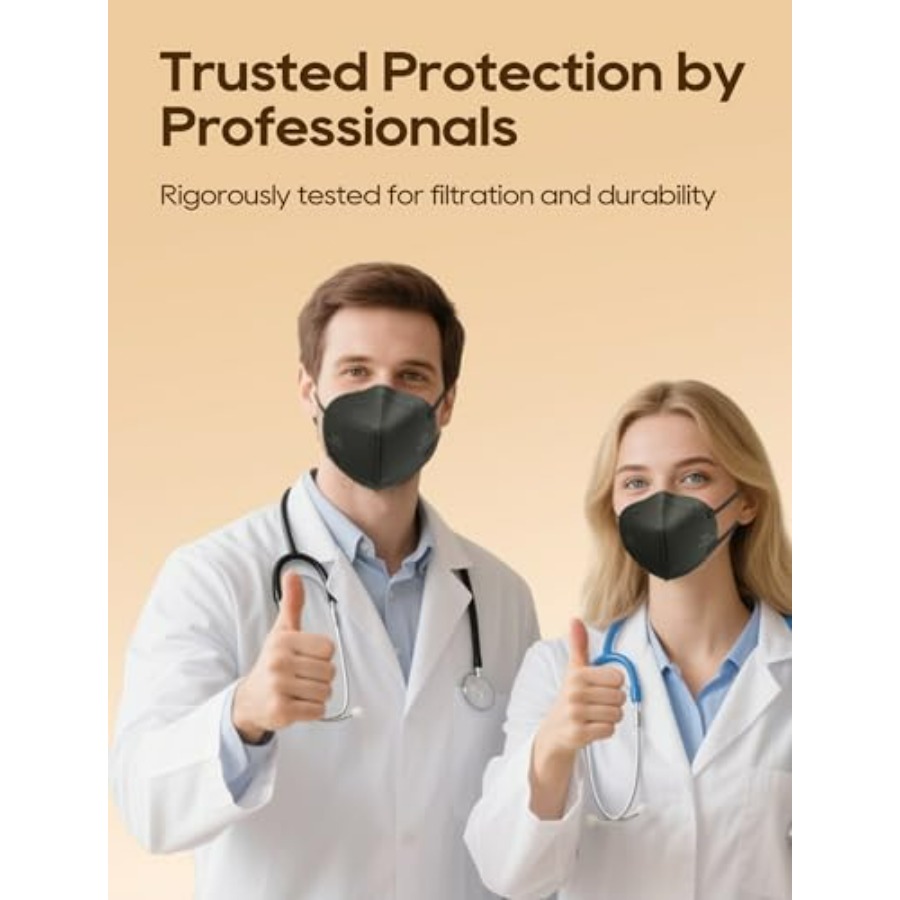 KN95 Face Masks 50 Pack for Ad - Black Face Mask Pack avaliação e preço